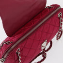 PRADA Chain Shoulder Bag Nylon Pink Silver Auth 153853-18