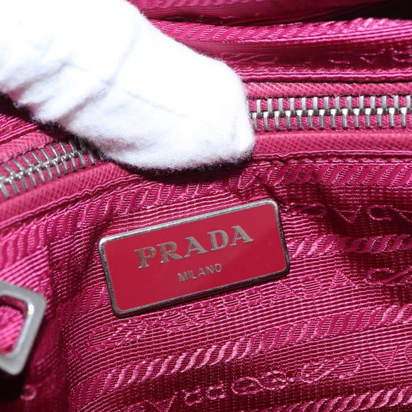 PRADA Chain Shoulder Bag Nylon Pink Silver Auth 153853