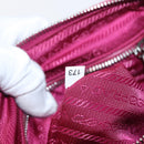 PRADA Chain Shoulder Bag Nylon Pink Silver Auth 153853-25