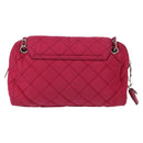 PRADA Chain Shoulder Bag Nylon Pink Silver Auth 153853-3