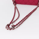 PRADA Chain Shoulder Bag Nylon Pink Silver Auth 153853-7