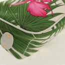 CELINE Accessory Pouch Canvas Green Gold Auth 153858V-12