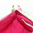 CELINE Accessory Pouch Canvas Green Gold Auth 153858V-17