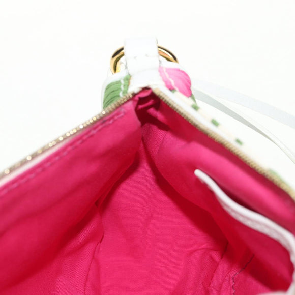 CELINE Accessory Pouch Canvas Green Gold Auth 153858V