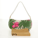 CELINE Accessory Pouch Canvas Green Gold Auth 153858V-22