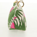 CELINE Accessory Pouch Canvas Green Gold Auth 153858V-4