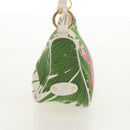 CELINE Accessory Pouch Canvas Green Gold Auth 153858V-5