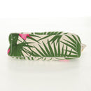 CELINE Accessory Pouch Canvas Green Gold Auth 153858V-9