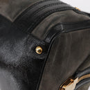 GUCCI Histeria Hand Bag Suede Black Gold 186235 Auth 153859-11