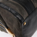 GUCCI Histeria Hand Bag Suede Black Gold 186235 Auth 153859-12