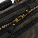 GUCCI Histeria Hand Bag Suede Black Gold 186235 Auth 153859-16