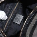 GUCCI Histeria Hand Bag Suede Black Gold 186235 Auth 153859-17