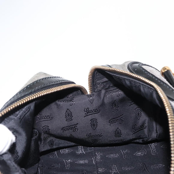 GUCCI Histeria Hand Bag Suede Black Gold 186235 Auth 153859