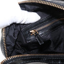 GUCCI Histeria Hand Bag Suede Black Gold 186235 Auth 153859-21