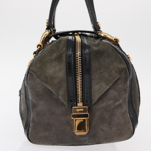 GUCCI Histeria Handtas Suède Zwart Goud 186235 Auth 153859