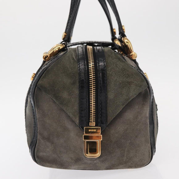 GUCCI Histeria Handtas Suède Zwart Goud 186235 Auth 153859