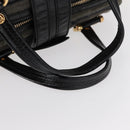 GUCCI Histeria Hand Bag Suede Black Gold 186235 Auth 153859-7