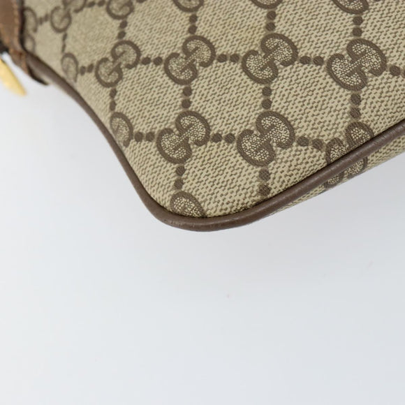 GUCCI GG Supreme Web Sherry Line Bag PVC Beige Gold 904 02 047 Auth 153861