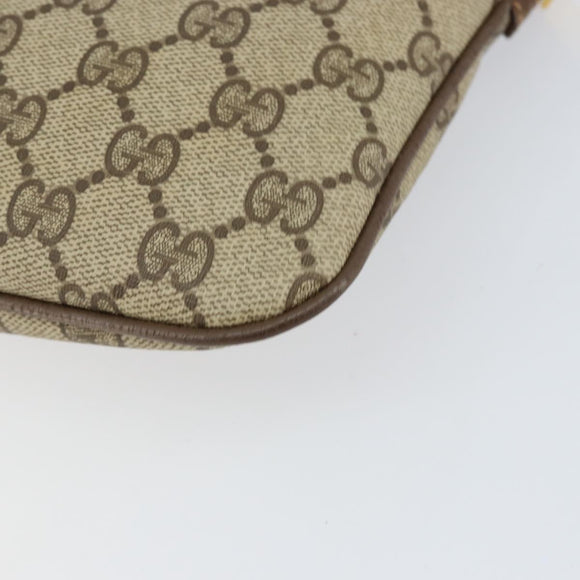 GUCCI GG Supreme Web Sherry Line Bag PVC Beige Gold 904 02 047 Auth 153861