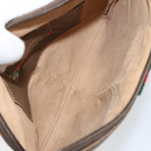 GUCCI GG Supreme Web Sherry Line Bag PVC Beige Gold 904 02 047 Auth 153861