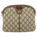 GUCCI GG Supreme Web Sherry Line Bag PVC Beige Gold 904 02 047 Auth 153861-2