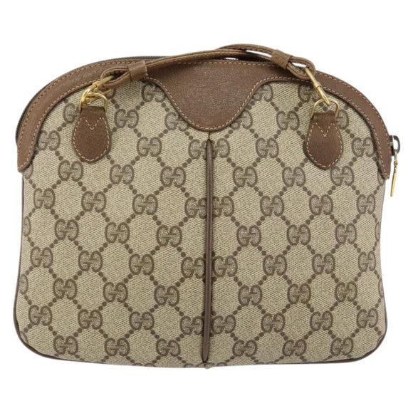 GUCCI GG Supreme Web Sherry Line Bag PVC Beige Gold 904 02 047 Auth 153861