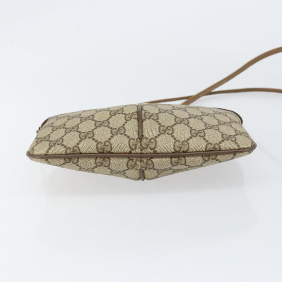 GUCCI GG Supreme Web Sherry Line Bag PVC Beige Gold 904 02 047 Auth 153861