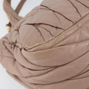 Miu Miu Matelasse Hand Bag Leather 2way Pink Gold Auth 153862-16