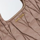 Miu Miu Matelasse Hand Bag Leather 2way Pink Gold Auth 153862-19