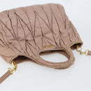 Miu Miu Matelasse Hand Bag Leather 2way Pink Gold Auth 153862-6