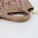 Miu Miu Matelasse Hand Bag Leather 2way Pink Gold Auth 153862-7