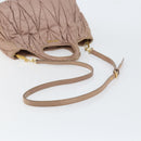 Miu Miu Matelasse Hand Bag Leather 2way Pink Gold Auth 153862-9