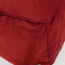 PRADA Tote Bag Nylon Red Silver Auth 153863-10
