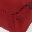 PRADA Tote Bag Nylon Red Silver Auth 153863-11