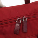PRADA Tote Bag Nylon Red Silver Auth 153863-14