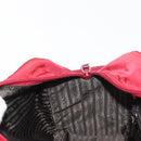 PRADA Tote Bag Nylon Red Silver Auth 153863-19
