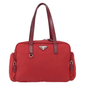 PRADA Tote Bag Nylon Red Silver Auth 153863 - 0