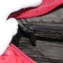PRADA Tote Bag Nylon Red Silver Auth 153863-20
