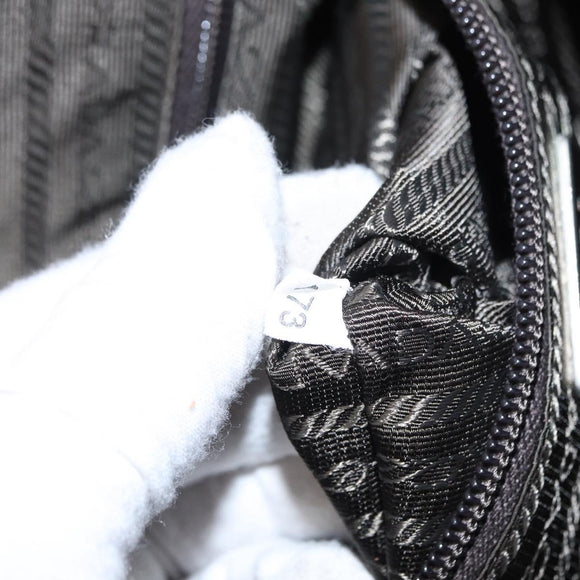 PRADA Tote Bag Nylon Red Silver Auth 153863