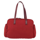 PRADA Tote Bag Nylon Red Silver Auth 153863-3