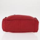 PRADA Tote Bag Nylon Red Silver Auth 153863-9