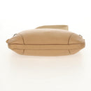 PRADA Shoulder Bag Leather Beige Silver Auth 153864V-15