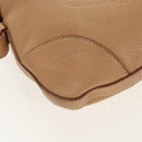 PRADA Shoulder Bag Leather Beige Silver Auth 153864V-16
