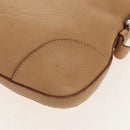 PRADA Shoulder Bag Leather Beige Silver Auth 153864V-17