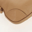 PRADA Shoulder Bag Leather Beige Silver Auth 153864V-18