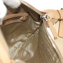 PRADA Shoulder Bag Leather Beige Silver Auth 153864V-23