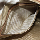 PRADA Shoulder Bag Leather Beige Silver Auth 153864V-26