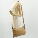 PRADA Shoulder Bag Leather Beige Silver Auth 153864V-28
