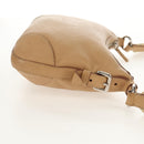 PRADA Shoulder Bag Leather Beige Silver Auth 153864V-7