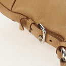 PRADA Shoulder Bag Leather Beige Silver Auth 153864V-8
